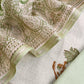 Green Pure Mulmul Unstitched Suit Fabric With Floral Print