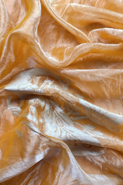 Yellow Handloom Tissue Silk Suit With Kadwa Weaves