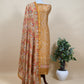 Camel Yellow Maheshwari Silk Unstitched Suit With Bandhani And Patola Print