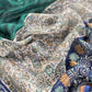 Blue Paisley Block Print Pure Maheshwari Silk Unstitched Suit