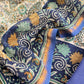 Blue Paisley Block Print Pure Maheshwari Silk Unstitched Suit