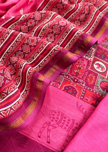 Summer wear maheshwari suit with dupatta

