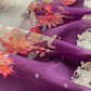 Premium quality organza unstitched suit with floral dupatta


