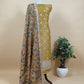 Rangreza Kalasheel Luxe Citrine Yellow Handloom Organza Suit With Real Hand-painted Kalamkari And Hand Work
