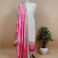 Rohit Bal Abstract Digital Print Pure Satin Silk Dupatta-Suit With Laces