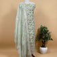 Soft Pista Green Kalasheel Luxe Phool Bagh Pure Organza Suit With Pitta Work