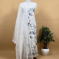 Kalasheel Luxe Dove white Pure Kora Silk Suit with Parsi Embroidery And Appliqué Work