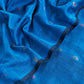 Royal Blue Handloom Linen Suit fabric With Jamdani Weaving