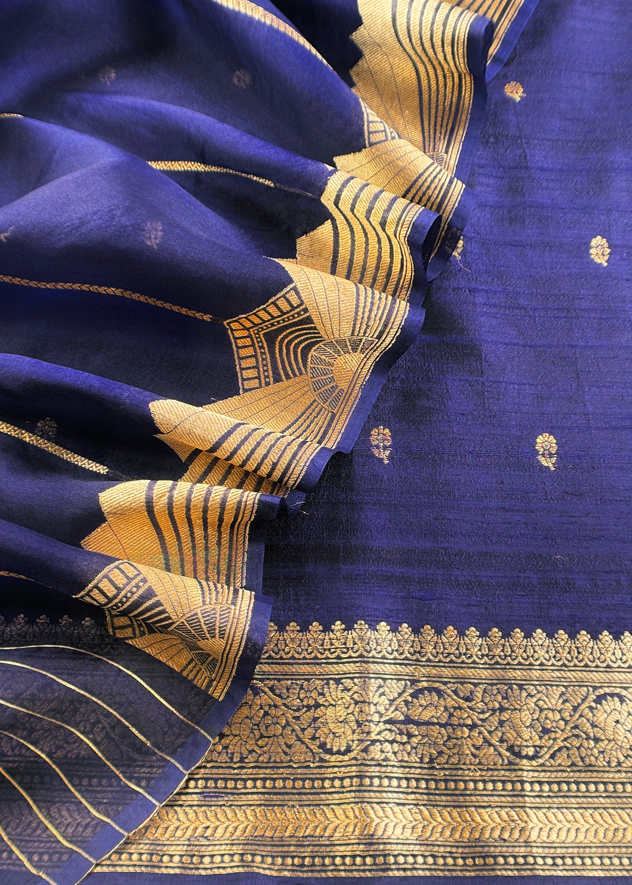 Deep Violet Handloom Raw Silk Suit With Kora Silk Dupatta