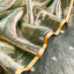 Olive Green Handloom Tissue Silk Suit With Kadwa Weaves