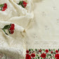 Luxe Dove White Handloom Mulmul Unstitched Suit With Parsi Thread Embroidery
