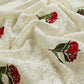 Luxe Dove White Handloom Mulmul Unstitched Suit With Parsi Thread Embroidery