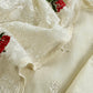 Luxe Dove White Handloom Mulmul Unstitched Suit With Parsi Thread Embroidery