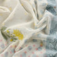 Mulmul suit set with floral appliqué work

