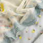Ice Blue Embroidered Unstitched Mulmul Suit With Scalloped Border.