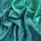 Turquoise And Blue Paisley Block Print Pure Maheshwari Silk Unstitched Suit