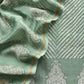 Emerald Green Maheshwari Silk Unstitched Suit With Leheriya And Block Print