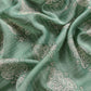 Emerald Green Maheshwari Silk Unstitched Suit With Leheriya And Block Print