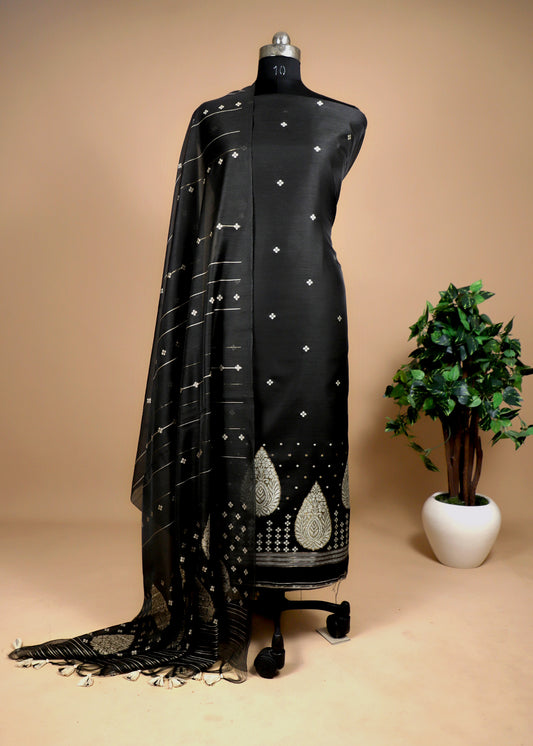 Black Jamdani Salwar Kameez With Dupatta