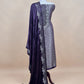Affair Purple Brocade Silk Suit With Velvet Dupatta