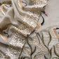Sea Salt Flamingo Organza Georgette Suit Fabric With Resham Embroidery