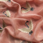Gajri Flamingo Organza Georgette Suit Fabric With Resham Embroidery