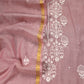 Pink Lakhnavi Mul Chanderi Suit With Chikankari Work