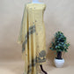 Light Blue Linen Chanderi Suit Fabric With Traditional Jamdani Weaving