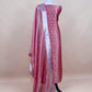 Pink Brocade Silk Kurta And Zari Panel Silk Dupatta