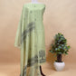 Light Blue Linen Chanderi Suit Fabric With Traditional Jamdani Weaving