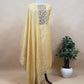 Beige Mor Paithani Style Jamdani weaving Suit in Linen Chanderi fabric