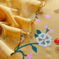 Yellow Pure Mulmul Suit Fabric With Appliqué Work