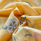 Yellow Pure Mulmul Suit Fabric With Appliqué Work