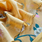 Yellow Pure Mulmul Suit Fabric With Appliqué Work