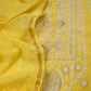 Yellow Lakhnavi Mul Chanderi Suit With Dupatta