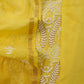 Yellow Lakhnavi Mul Chanderi Suit With Dupatta