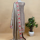 Luxe Golden Brown Handloom Self Tissue Silk Suit And Silk Dupatta With Paithani Weaving