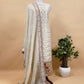 Luxe Cheeku Beige Handloom Self Tissue Silk Suit Fabric With Paithani Weaving
