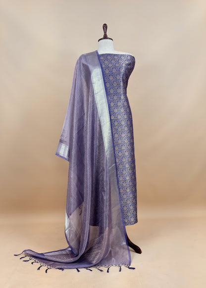 Pink Brocade Silk Kurta And Zari Panel Silk Dupatta