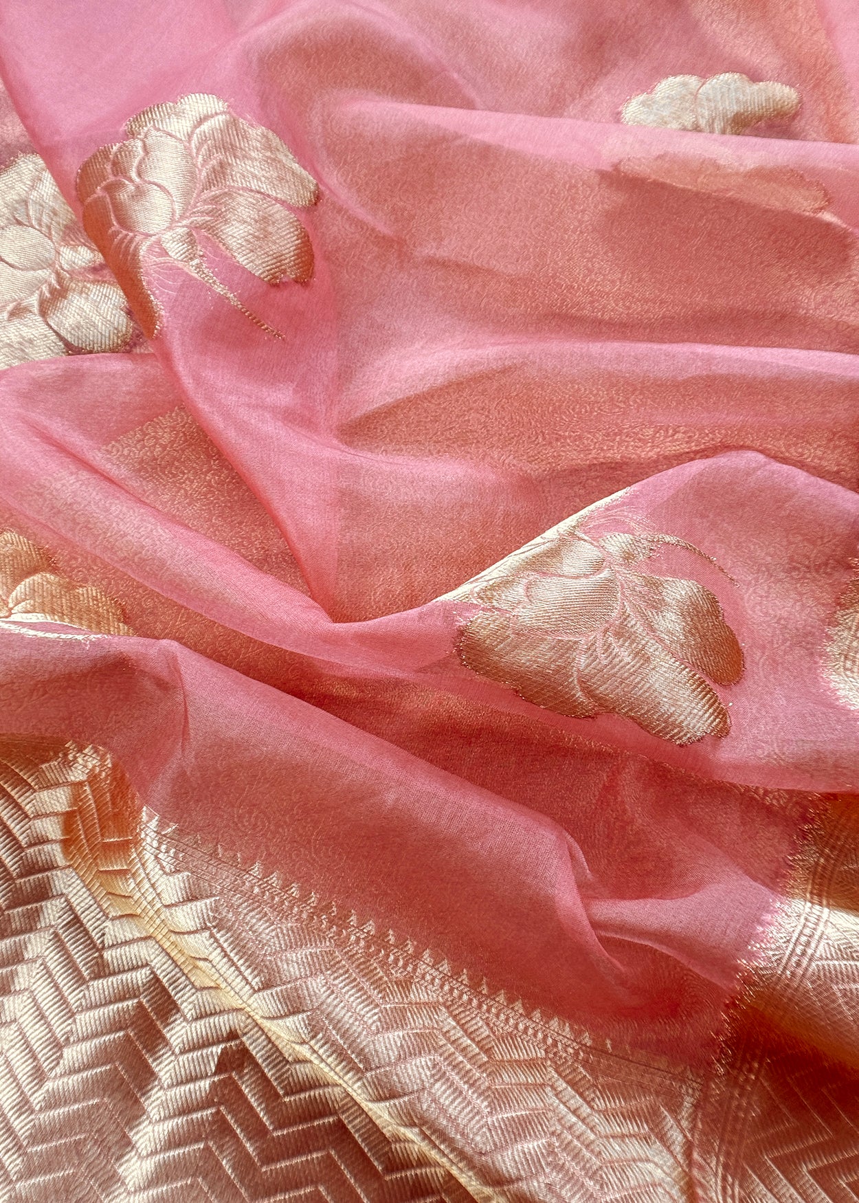 Brocade woven suit set with tissue silk dupatta

