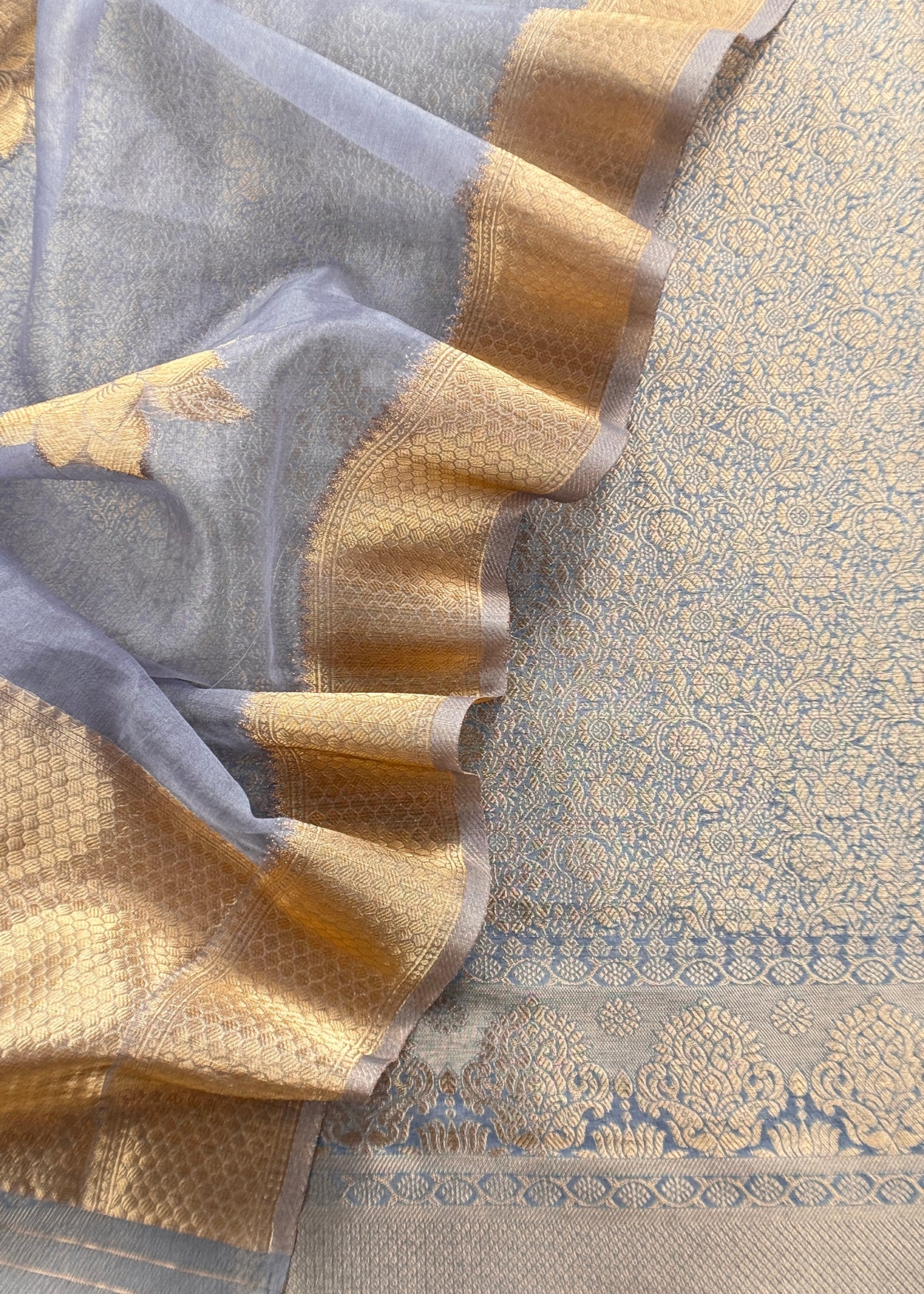 Brocade woven suit set with tissue silk dupatta

