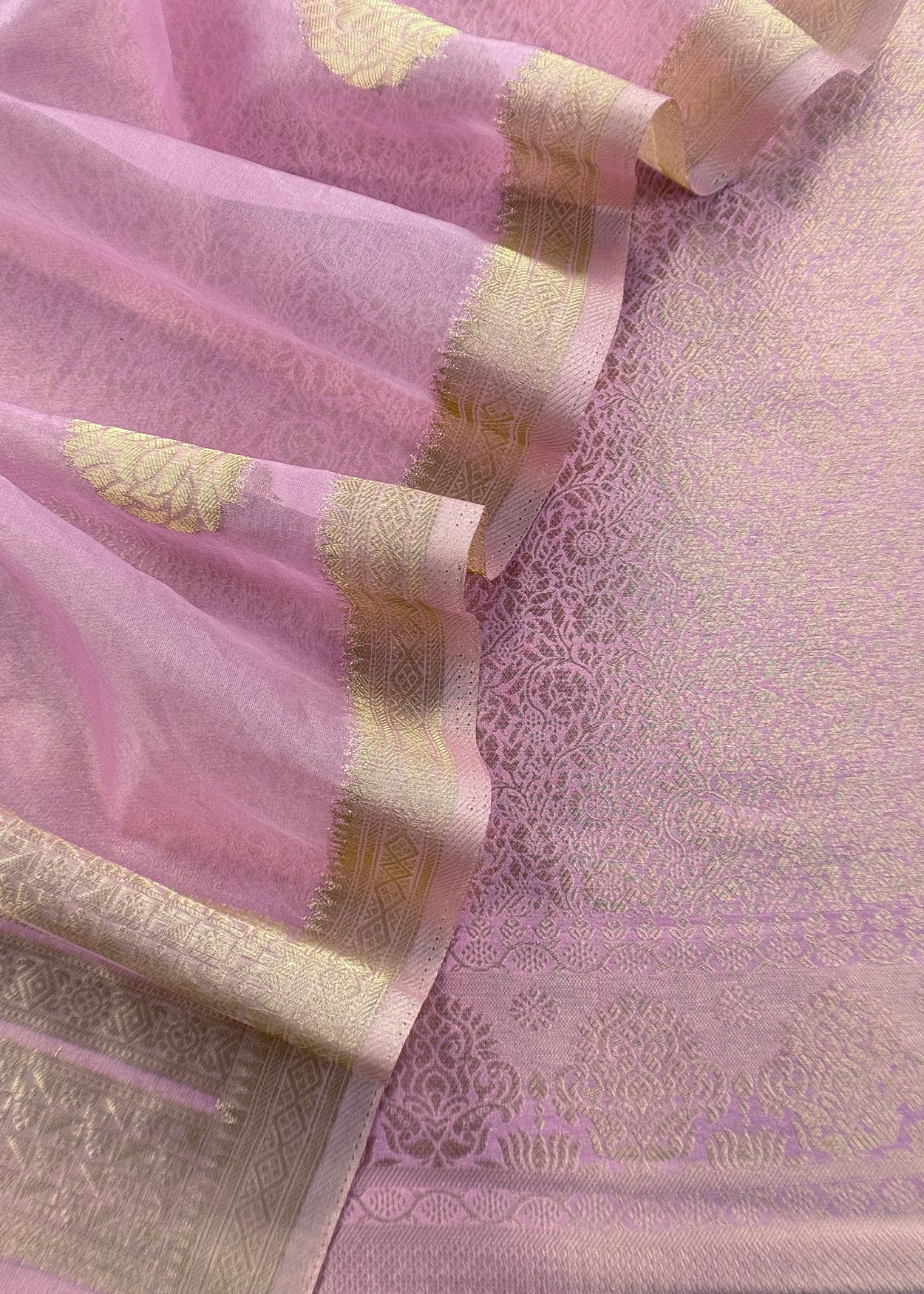 Brocade woven suit set with tissue silk dupatta

