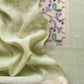 Green Paithani Style Jamdani weaving Suit in Linen Chanderi fabric