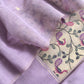 Lilac Mor Paithani Style Jamdani weaving Suit in Linen Chanderi fabric