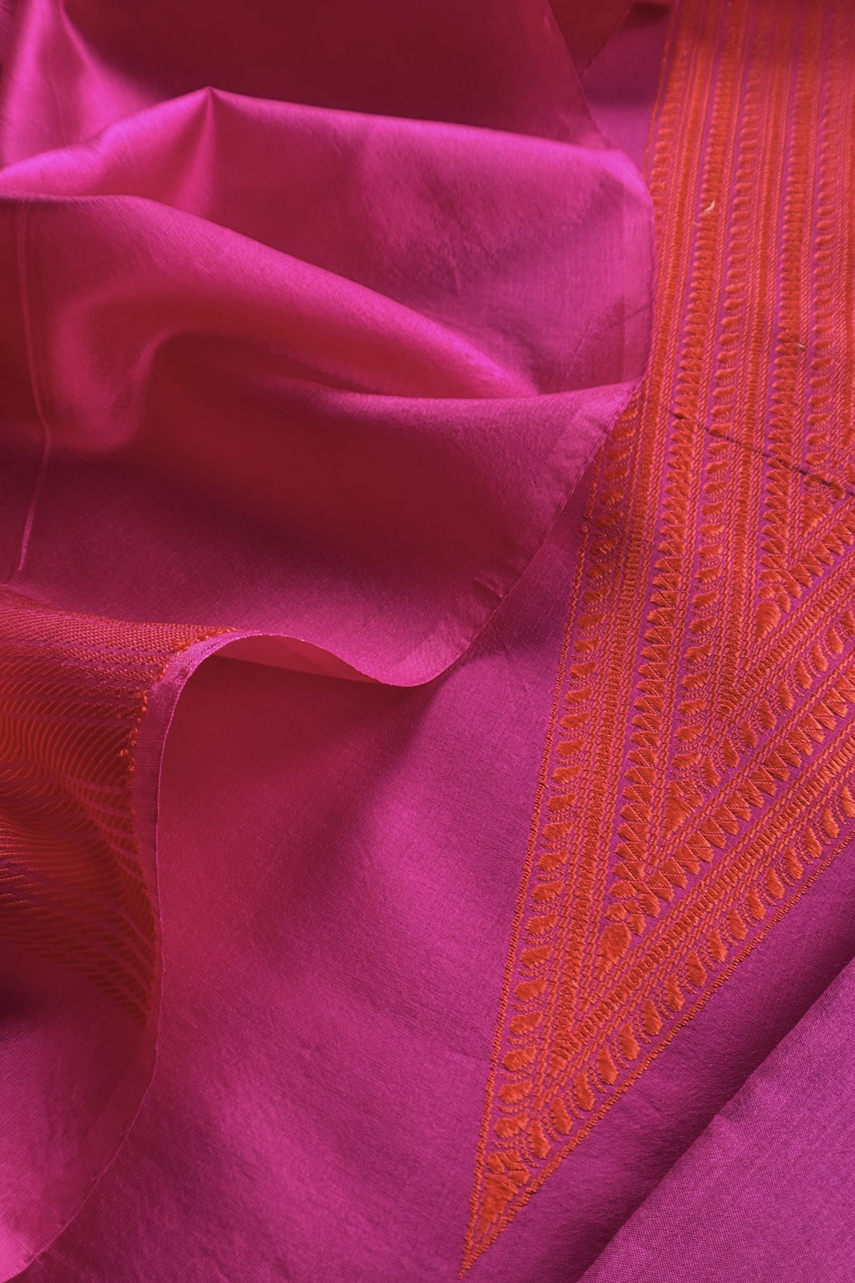 Rani Pink Handloom Zari Weaving Silk Suit With Kora Dupatta
