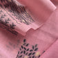 Pink Linen Chanderi Suit Fabric With Traditional Jamdani Weaving