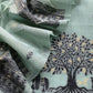 Light Blue Linen Chanderi Suit Fabric With Traditional Jamdani Weaving
