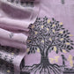 Lavender Linen Chanderi Suit Fabric With Traditional Jamdani Weaving