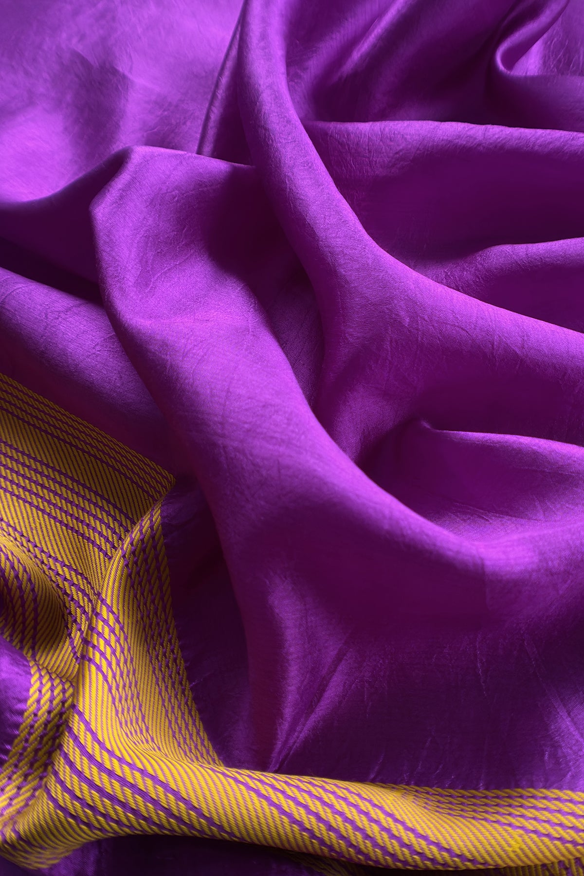 Purple Handloom Zari Weaving Silk Suit With Kora Dupatta