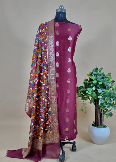 Banarasi Suit With Kalamkari Dupatta
